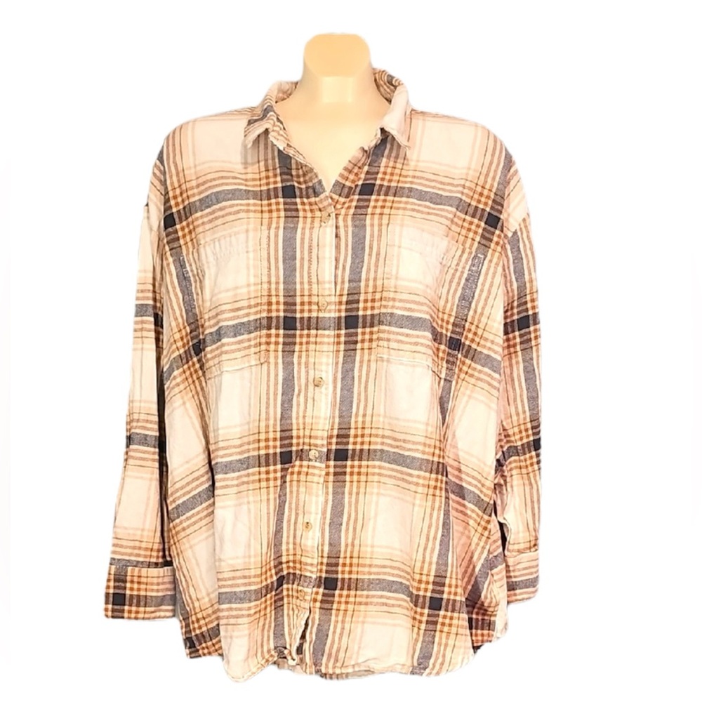 💚 Old Navy Plaid Button-Up Shirt, Size 3X